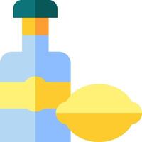 A bottle of lemonade and a lemon vector