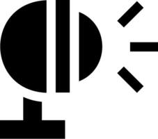 A black and white icon of a light bulb vector