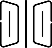A black and white image of two open doors vector