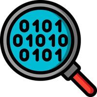 Magnifying glass with binary code vector