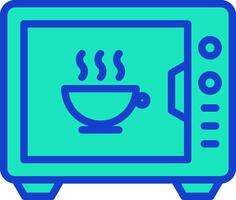 A microwave with a cup of coffee inside vector