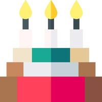 A birthday cake with three candles on top vector