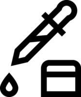 A black and white icon of a syringe and a bottle vector