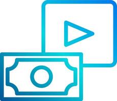 A play button and money vector