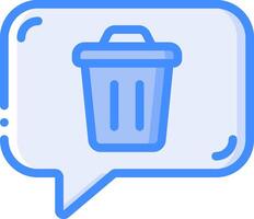 A trash can icon in a speech bubble vector
