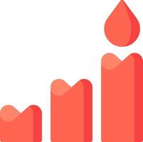 A red blood drop is being pushed up a bar chart vector
