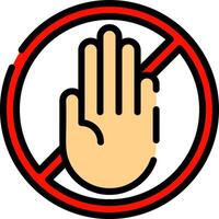 No hand sign with a hand in the middle vector