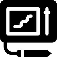 A black and white icon of a computer monitor vector