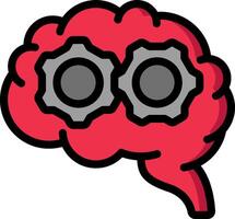 A brain with gears in it vector