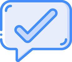 A speech bubble with a tick mark on it vector