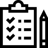 A checklist with a pencil and a check mark vector