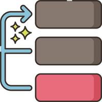 A flat icon of a stack of three boxes vector