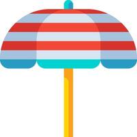An umbrella with a red, blue and white striped umbrella vector