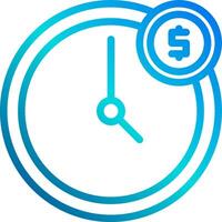 A clock with a dollar sign on it vector