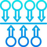 A blue and white icon with arrows pointing to different directions vector