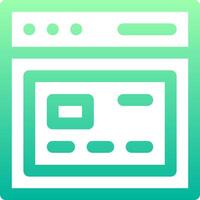 A green and white icon with a computer screen vector