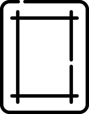 A square frame with a black outline