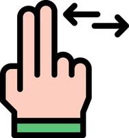 A hand pointing up with a finger pointing to the left vector