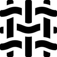 A black and white logo with a pattern of lines vector