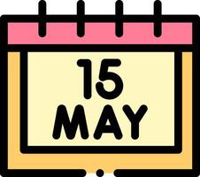 A calendar with the date 15 may vector