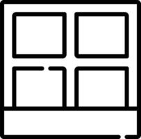 A black and white icon of a window vector