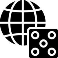 Dice and globe icon illustration vector