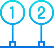 Two blue signs with numbers on them vector