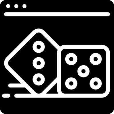 Dice icon on a black background