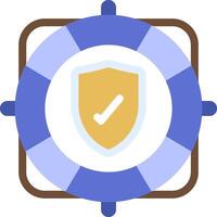 A life preserver with a shield and check mark vector