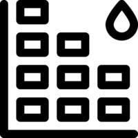 A black and white icon of a building with a drop of water vector