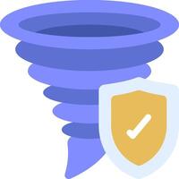A tornado with a shield and a check mark vector
