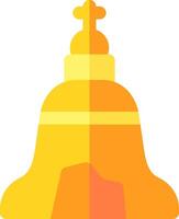 A yellow bell with a cross on it vector