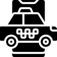 A black and white taxi icon on a white background vector