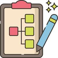 A clipboard with a pencil and a list on it vector