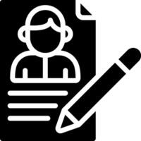 A pen and paper icon with a person on it vector