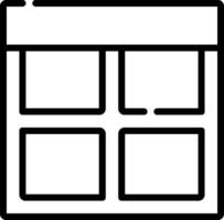 A black and white square icon with four squares vector