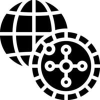 A globe and a circle with a circle around it vector
