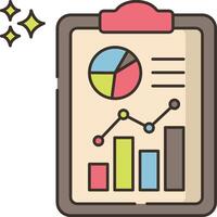 A clipboard with a chart and a star vector