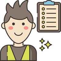 A man with a clipboard and a check list vector
