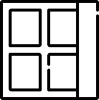 A black and white square icon of a window vector