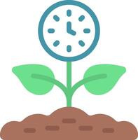 A plant with a clock on it and a green sprout vector