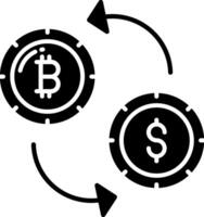 Bitcoin and dollar icon vector