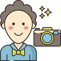 A man with a camera and bow tie vector