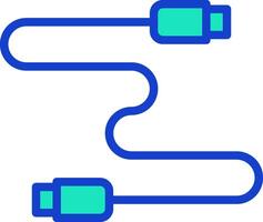A blue and green cable connected to a computer vector