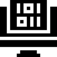 A computer monitor with a black and white logo vector