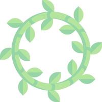A green wreath with leaves in it vector