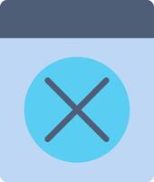 A blue icon with crossed x's on it vector