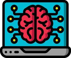 A laptop with a brain on it vector