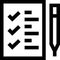 A checklist with a pen and check mark vector