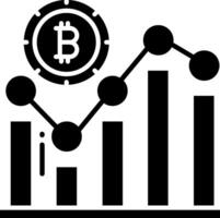 Bitcoin chart icon vector